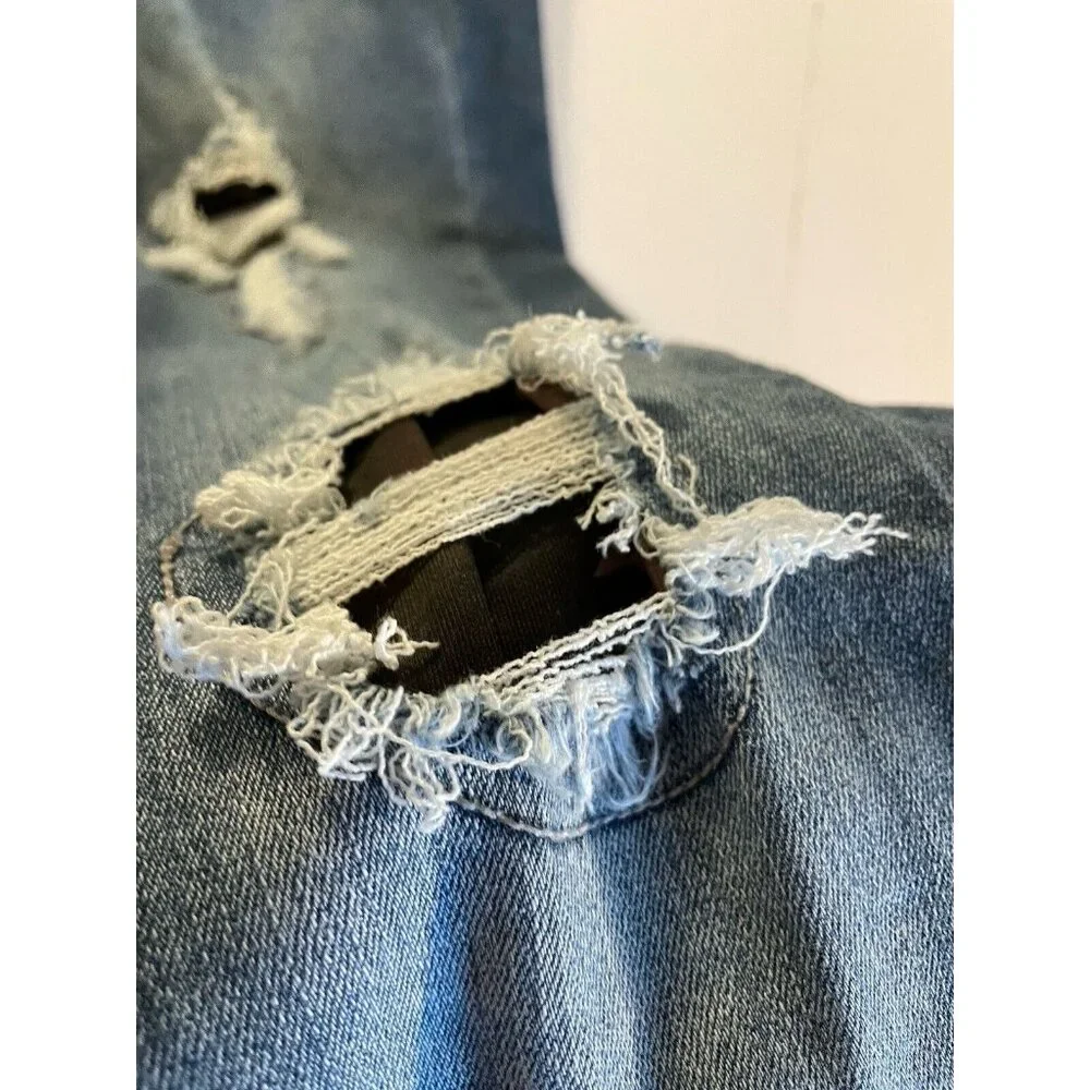Judy Blue Jeans Womens 1/25 25x28.5 Blue Skinny Distressed Denim JB82109MD - Picture 8 of 16